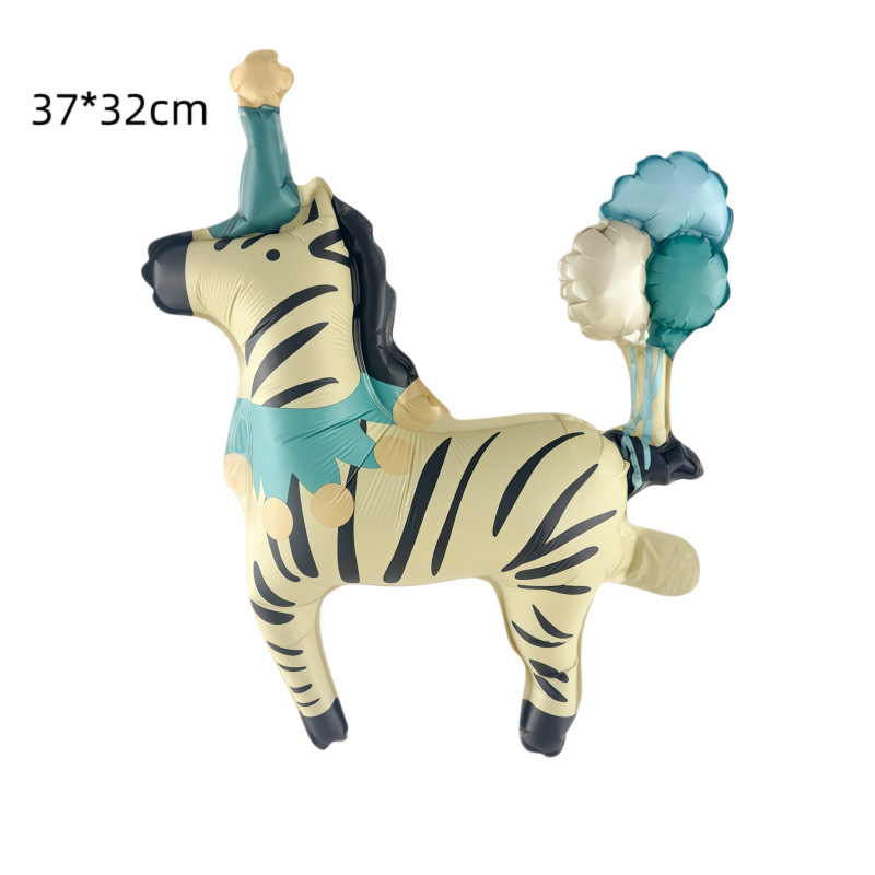 Nuevos globos de animales de circo mate mate parque de atracciones payaso decoración de fiesta de cumpleaños para niños globos de película de aluminio image 15