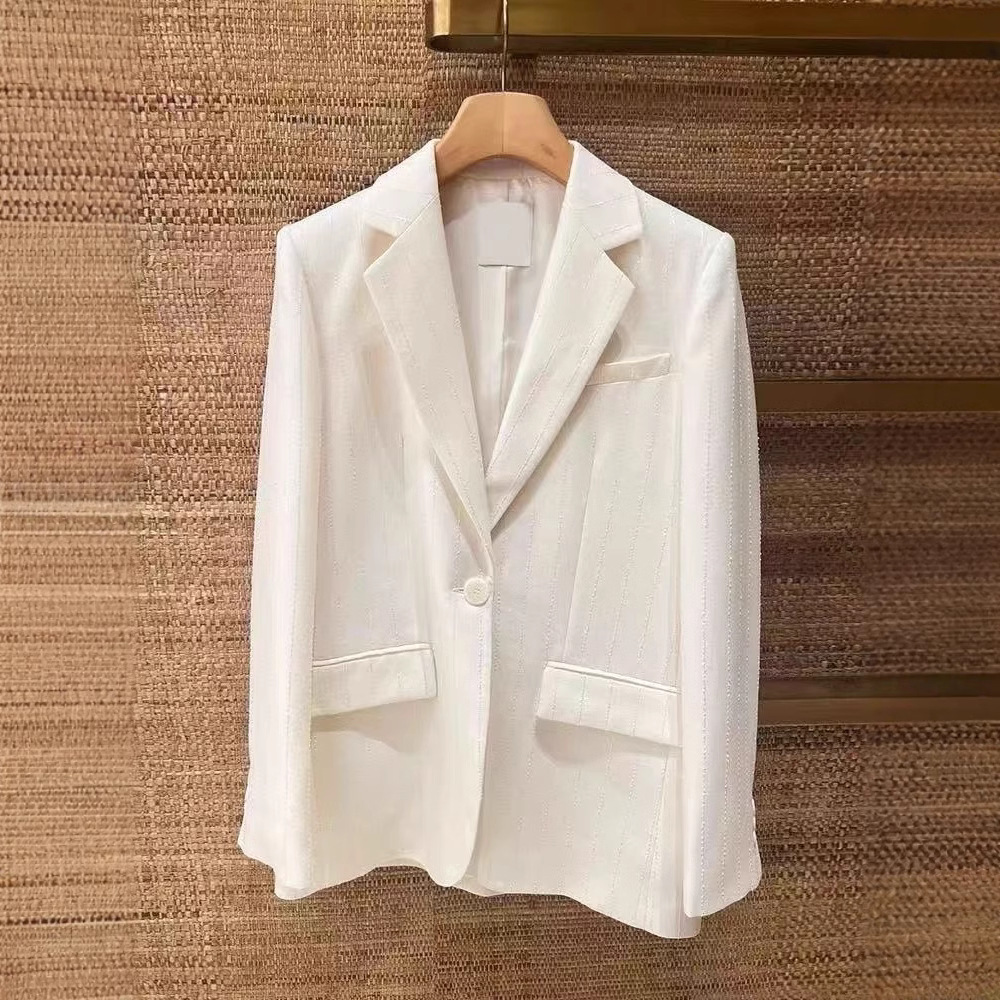 GraceChic 2025 New French Elegant Early Spring Sequin Striped Chic Blazer + Shorts Set_voghion.com