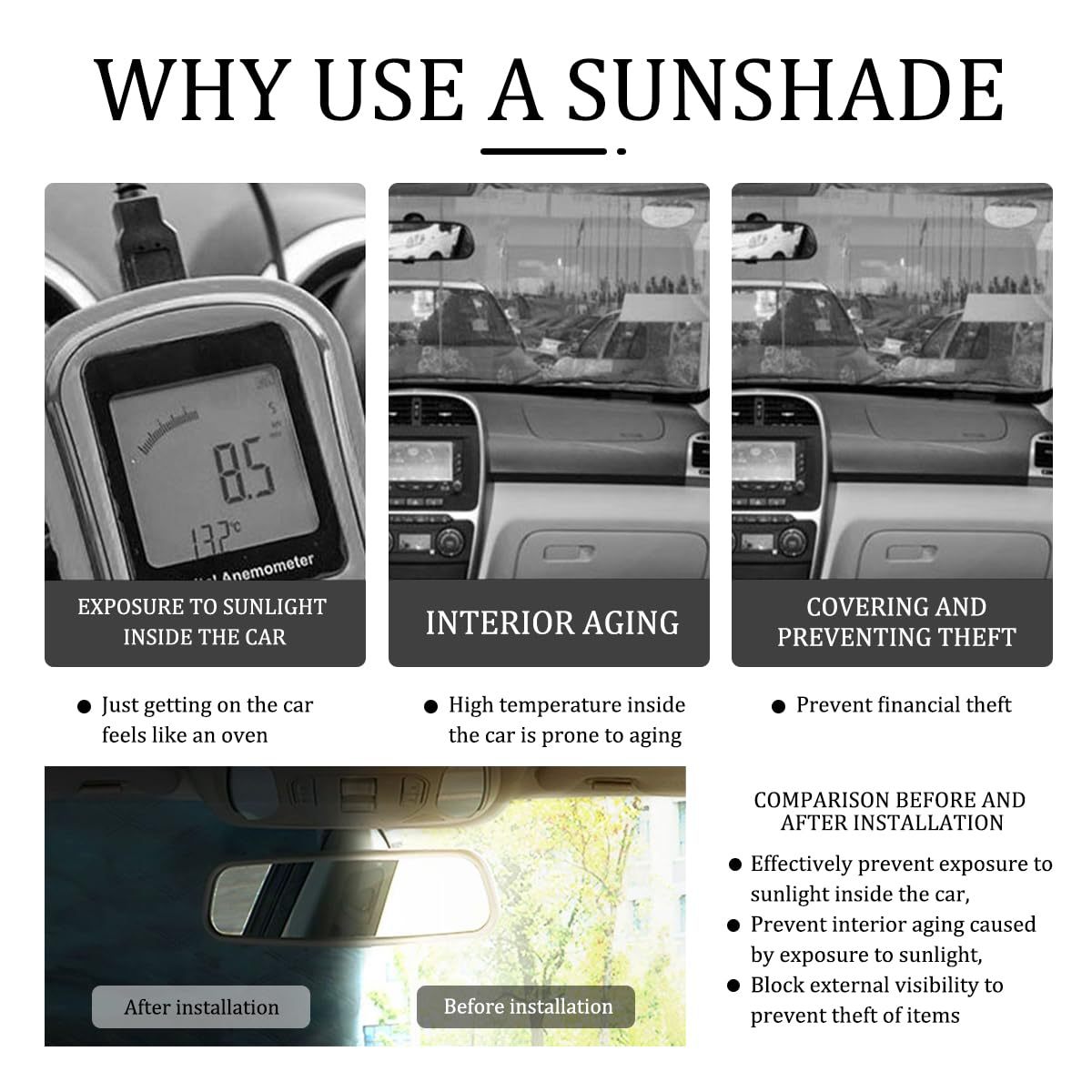 Universal Snow Shield Car Sunshade Car-Mounted Sunshade Open-Hole Front Windshield Heat Shield Car Sunshade Front Shield