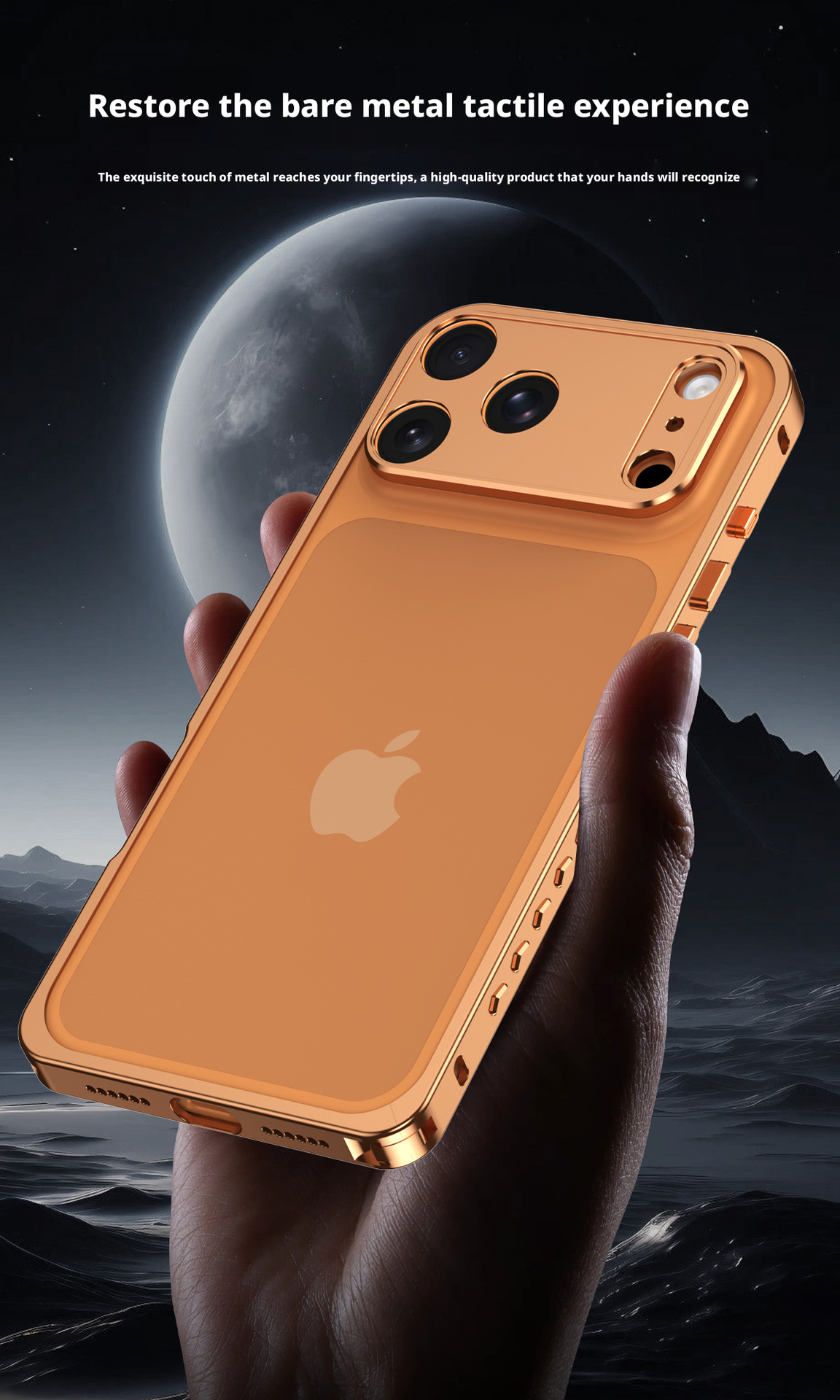 Ốp lưng iPhone viền kim loại tản nhiệt chống sốc dạng khung móc biển — Cam, Bạc, Đen, Xanh chi tiết 10