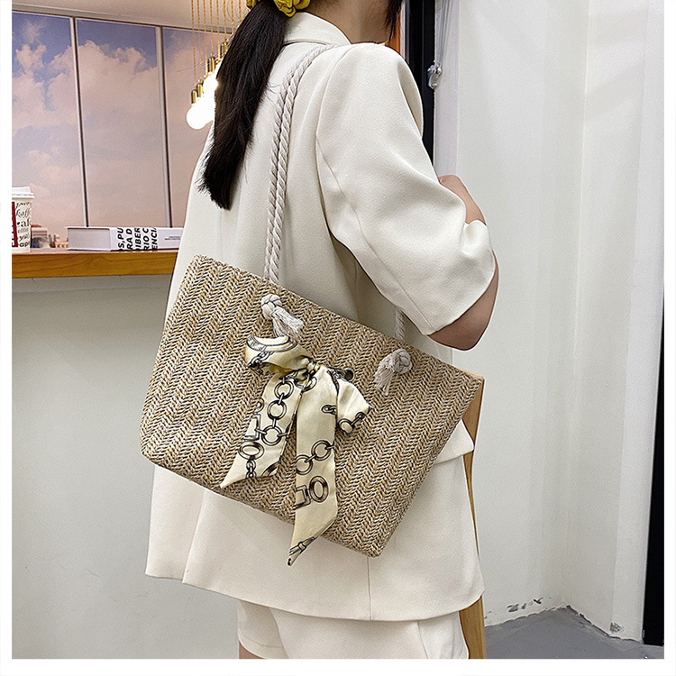 New Popular Large-capacity Woven Single Shoulder Tote Bag Wholesale Nihaojewelry display picture 11