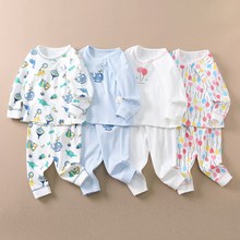 儿童套装睡衣春秋印花家居服纯棉秋衣裤棉毛保暖出口日本厂家跨境