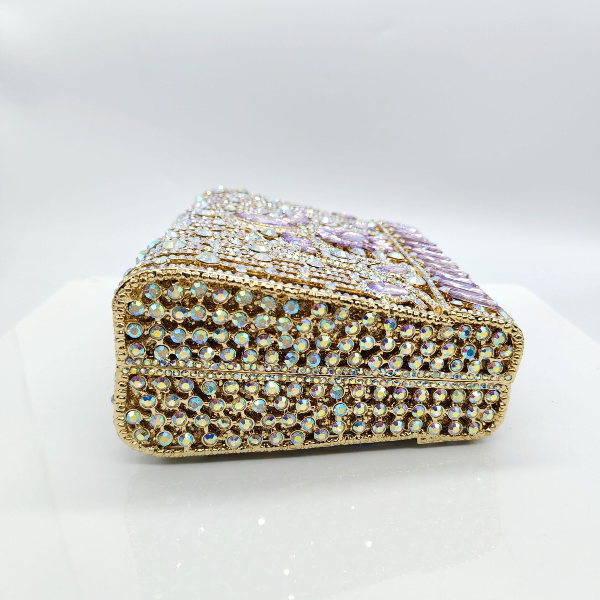 Túi clutch dạ hội đính kim cương hợp kim cao cấp xách tay — Bóng ma vàng, Màu tím huyền ảo, Màu vàng kim huyền ảo, Tùy chỉnh màu sắc khác chi tiết 5