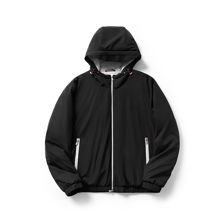 摩登奢品！桑蚕丝+绵羊毛填充~秋冬男士连帽轻暖防风连帽棉衣棉服|undefined