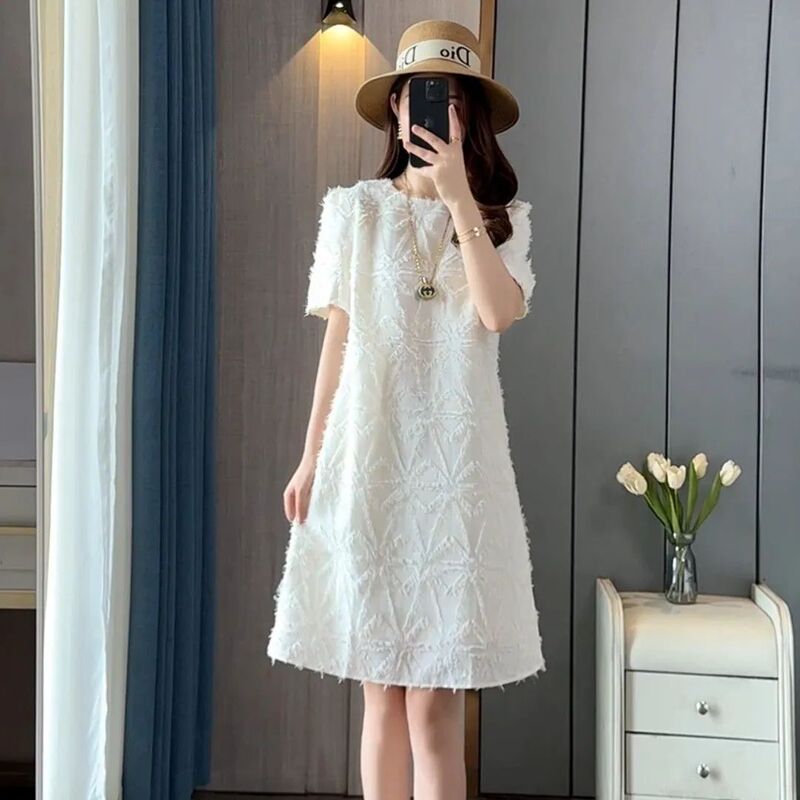9381 Style dress Women's 2025 Summer New French Style Slimming Designer Gentle Jacquard Shoulder Skirt