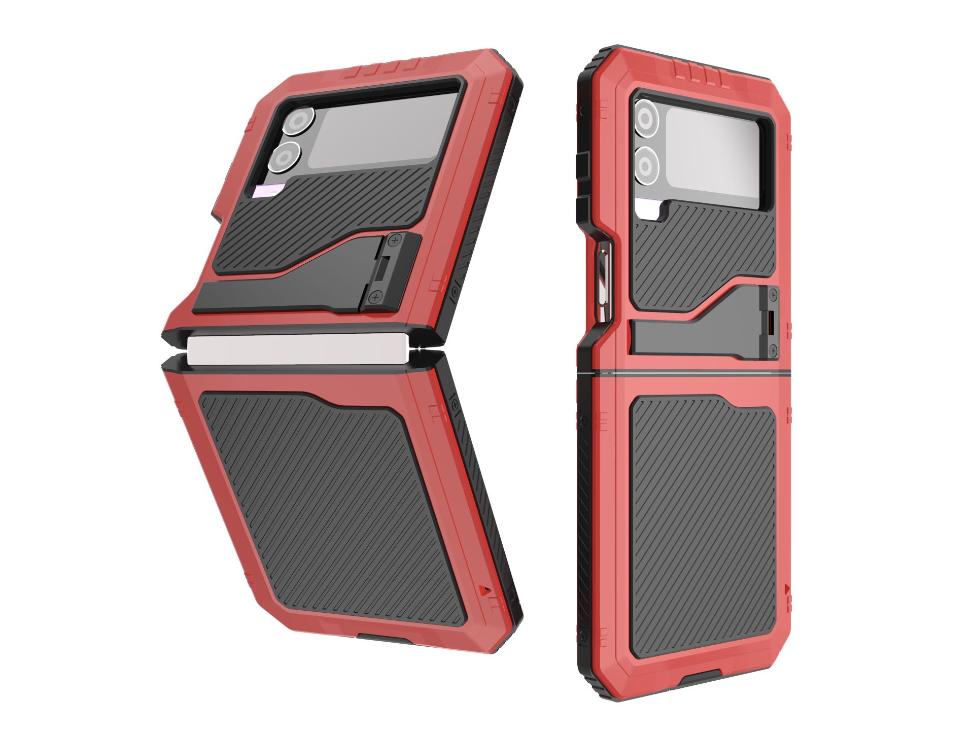 跨境适用三星Z-Flip4折叠款手机壳防摔手机套硅胶支架保护壳批发