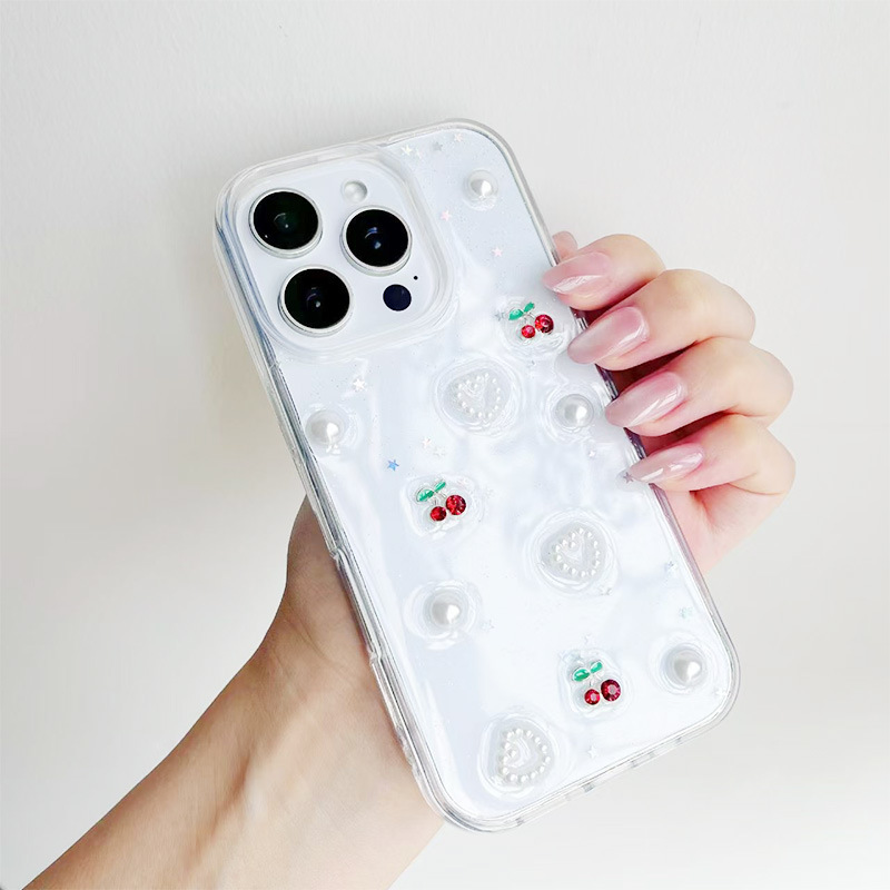 Funda Tridimensional para iPhone 16 / 16 Pro Max de Pegamento de Crema, Antichoque y Anticaída