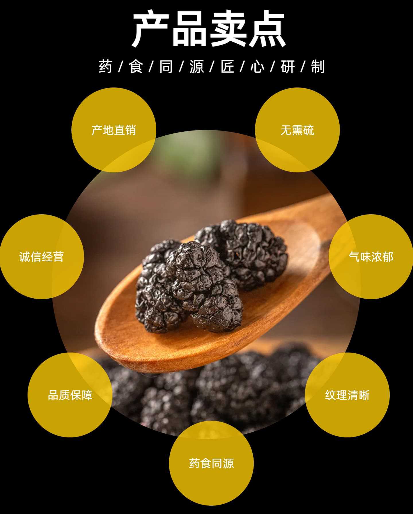Dried Mulberry Fruit He Shou Wu Berry Sang Shen Zi 500g 250g for Tea Wine and Snacking quality and texture