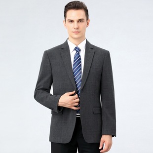 New Style Men's Suit 2022 Middle-Aged Business Wool Plaid Single-Breasted Casual Wrinkle-Free Loose-Fitting Dad Jacket