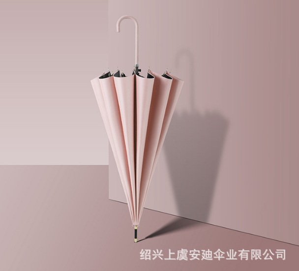 Paraguas de 24 varillas para hombre, mango largo, venta al por mayor, paraguas de golf doble grande, publicidad impresa, mango recto, revestimiento negro engrosado personalizado