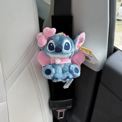 Couple New Car Gift for Women: Sürətlər qutusu və əl tormozu başlıqları - shoulder-pads-78-black-plush-authentic-squat-stitch-pink-bow-set