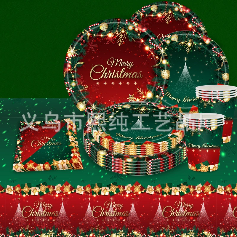 Christmas tableware, disposable set, wipes, new collection, (Physicals)