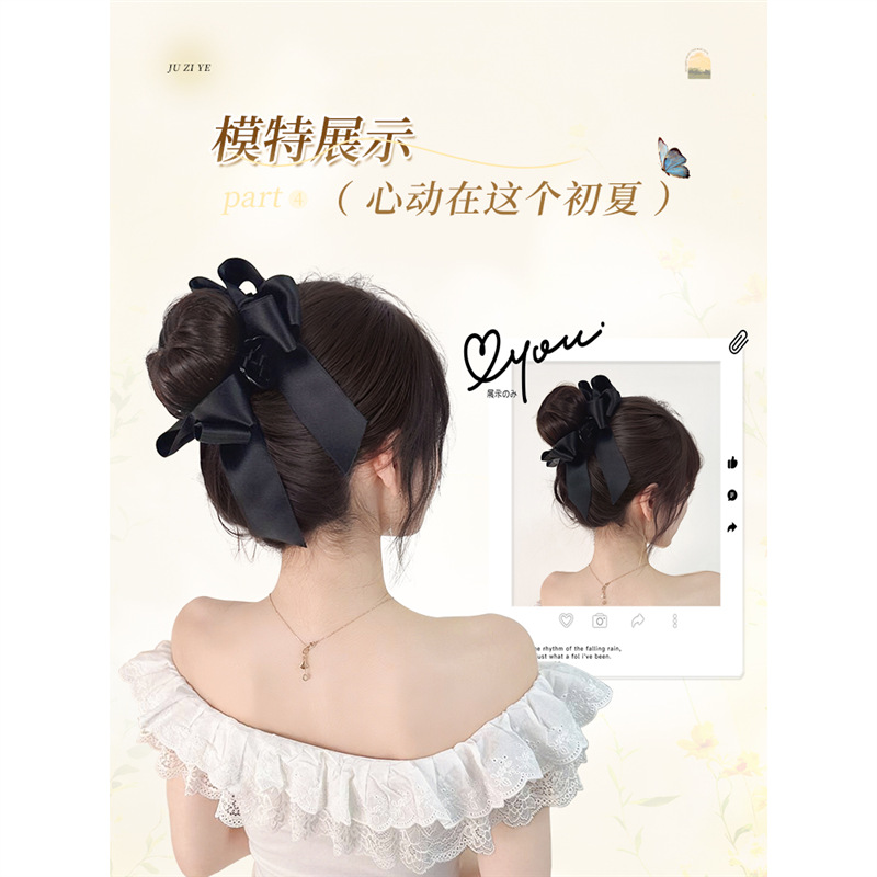 Peluca de cabeza de bola, clip de agarre, lazo femenino, barba de dragón, capullo, peluca, lazo para el cabello, artefacto para el cabello, bolsa de peluca de simulación natural