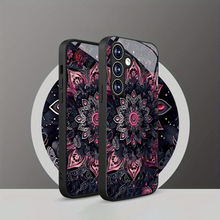 适用三星S24手机壳S25Ultr曼陀罗花A17玻璃壳A90软边S23保护套A07