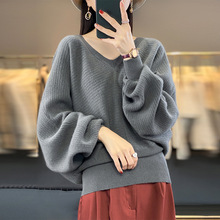 秋冬新款大码蝙蝠袖羊毛毛衣韩版女士宽松短款针织衫外套打底衫