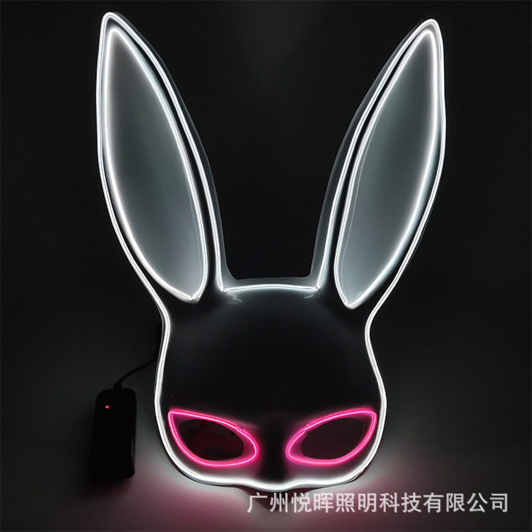 Wansheng lindo conejo belleza vestir máscara fluorescente bar discoteca Carnaval sexy conejito Máscara Luminosa