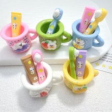 卡通树脂儿童过家家牙膏牙刷杯配件diy手机壳发夹吊坠奶油胶批发