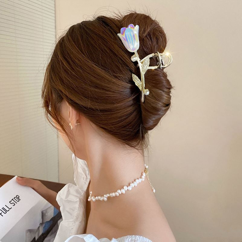 Artificial Pearls, Rhinestones Inlay Material Street Occasion Elegant Leaf Flower Bow Knot Metal Inlay Artificial Pearls Rhinestones Hair Claws