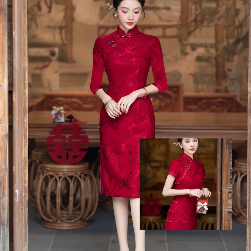 Высококачественное Cheongsam Happy Mother's 2025, новое весенне-осеннее свадебное банкетное платье, новое платье Cheongsam для мамы в национальном стиле в китайском стиле для экзамена в колледж