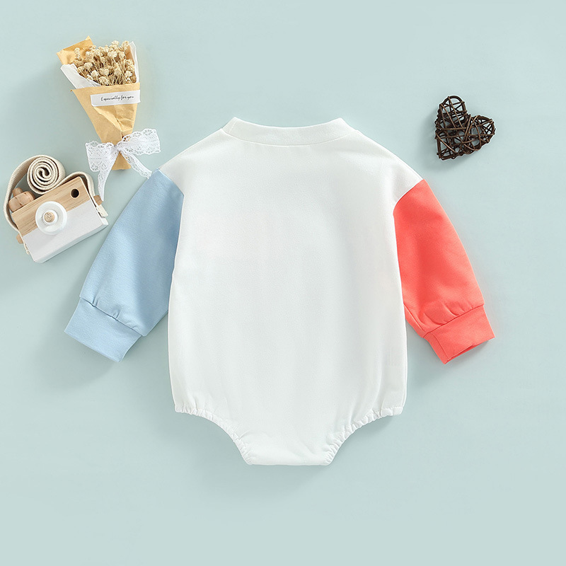 Contrast Long Sleeve Romper - Close Up