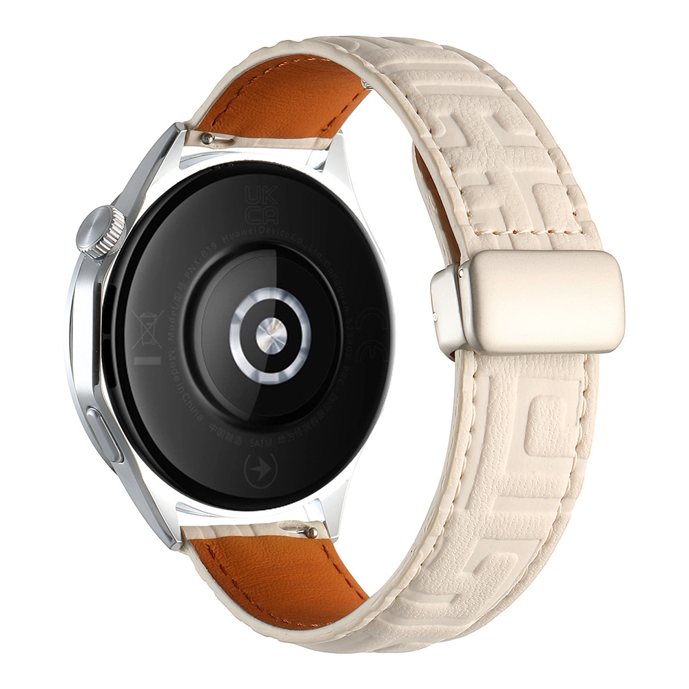 38g Weight Watch Strap Classification Pu Leather Material Solid Color Pattern Retro Style Retro Solid Color Watch Strap 6