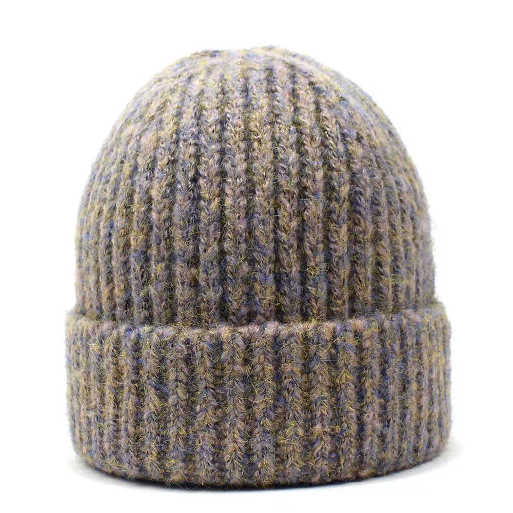 Осенне-зимняя новая Цветочная шерстяная вязаная шапка, женская шляпа для внешней торговли, оптовая пуловер, шапка