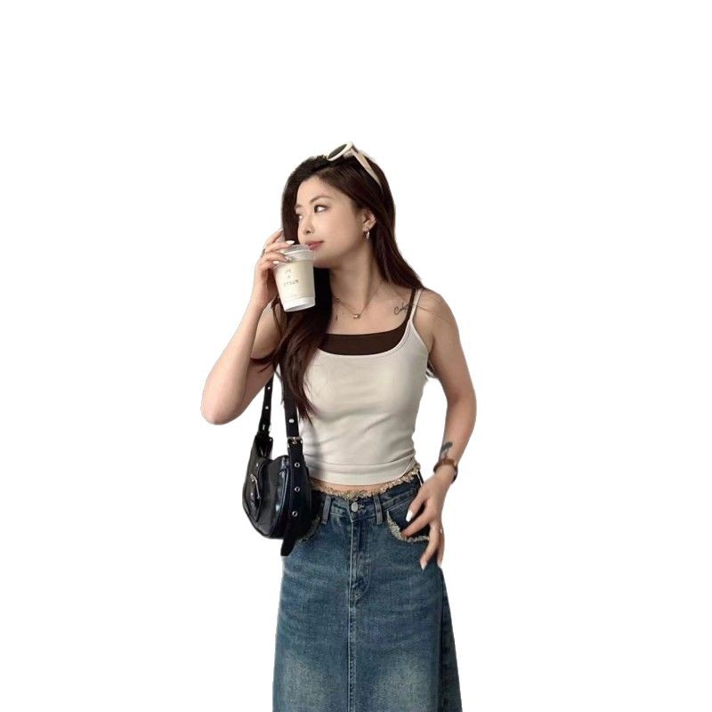 Finna riquísimo chaleco de taza de contraste de color para mujeres primavera y verano cómodo y delgado color sólido con una delgada y hermosa cabina de espalda