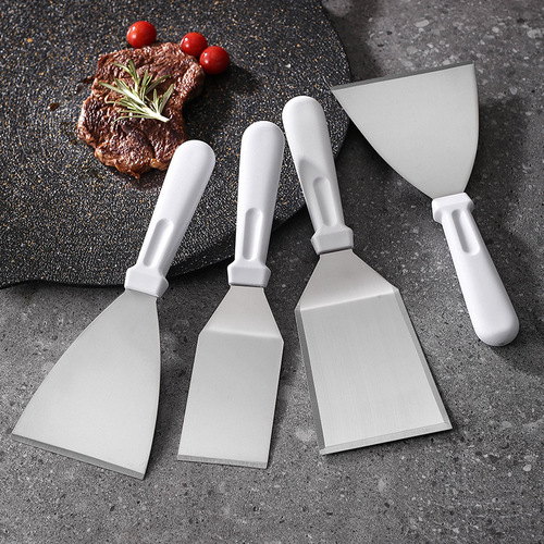 Stainless steel pan turner Japanese style cooking spatula pizza steel plate turner Chinese style frying pan kitchen tool BBQ grilling tool