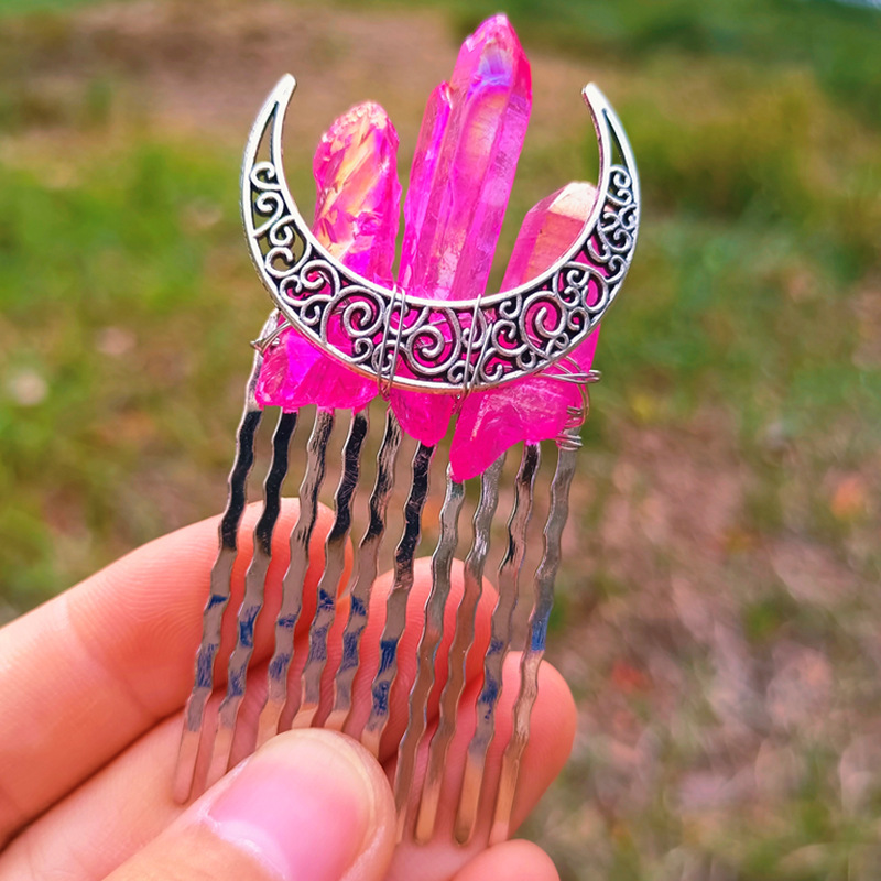 Fashion Moon Artificial Crystal Alloy Hair Combs 1 Piece display picture 2