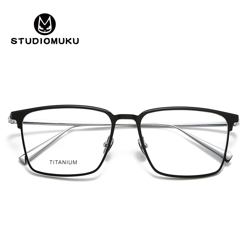 STUDIOMUKU gafas clásicas de negocios, marcos de gafas de marco grande, marcos de gafas inesperados de cara grande