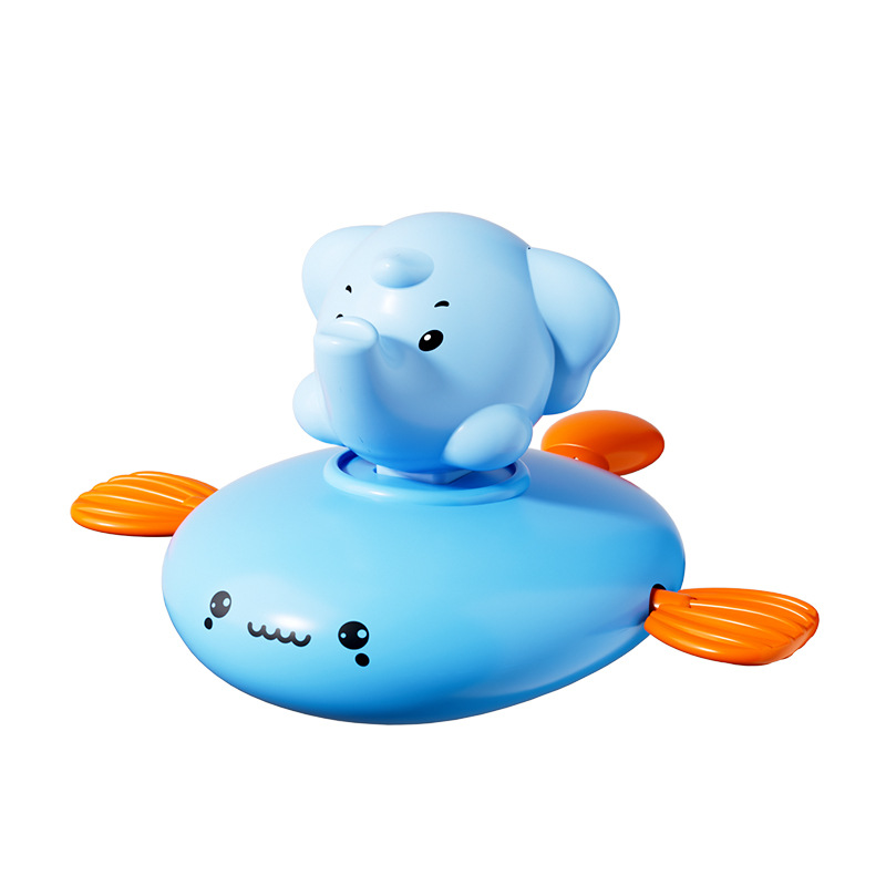 Tirar de la línea jugando en el agua elefante azul