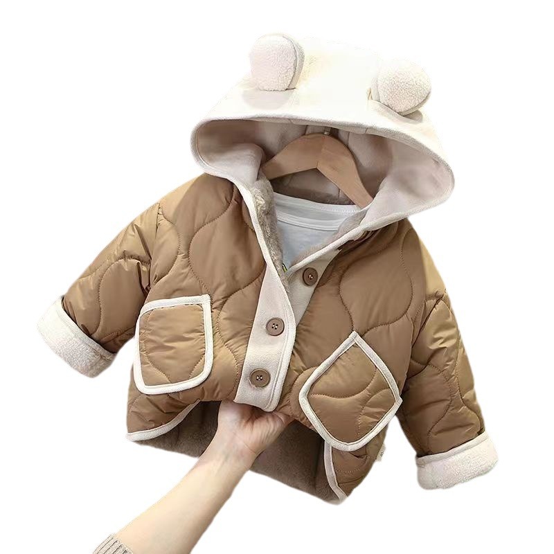 Abrigo acolchado de algodón con forro polar para hombres y mujeres de estilo occidental otoño e invierno abrigo cálido cardigan recién nacido lindo Abrigo acolchado de algodón