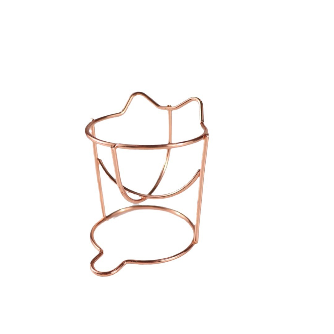 Garra de pollo lindo estrella de metal puff soporte maquillaje bandeja de huevo galvanoplastia maquillaje estante de almacenamiento de huevo