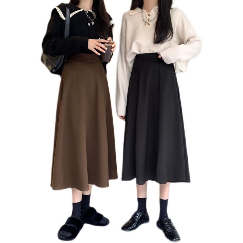 Summer French Style Thin Skirt Women's High Waist A- Line Mid-Length Skirt Umbrella Skirt Spring and Autumn Small Women's Clothing