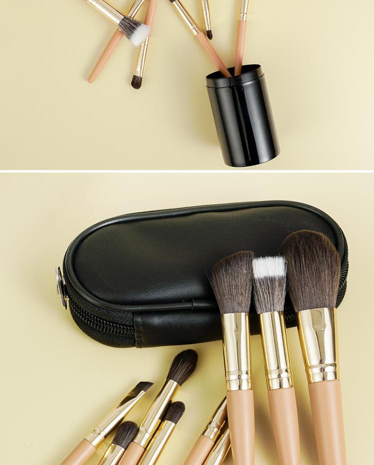 Cangzhou Mini 9-piece makeup brush set for beginners, portable travel brush, loose powder and contouring undefined