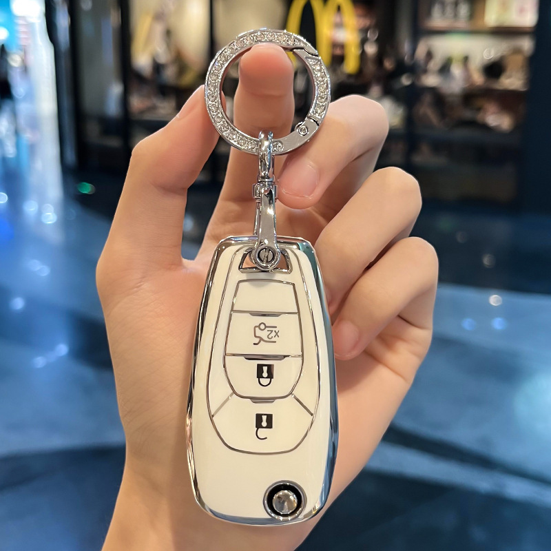 시보레 D-접이식 3 키 [흰색 단일 쉘] + 다이아몬드 반지