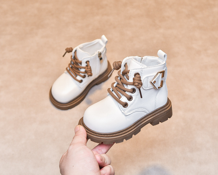 Scarpe da bambino Martin 2024 autunno e inverno nuove corte in stile britannico per ragazzi stivali singoli in pelle_voghion.com