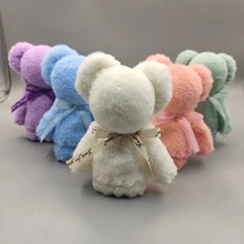 珊瑚绒小熊毛巾节日伴手礼毛巾卡通造型广告礼品毛巾满月酒摆件