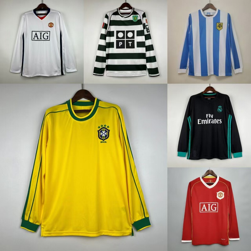 Vintage Long Sleeve Classic Jersey M-U Brazil Portugal England FBC Argentina