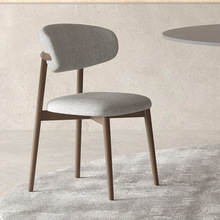 实木餐椅家用现代简约侘寂风实木白蜡木北欧日式布艺凳子餐桌椅子