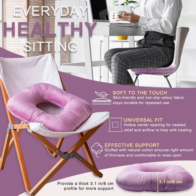 Amazon горячая Распродажа копчик и копчик боль геморрой пончик Подушка PP Хлопок дробленая Губка Подушка