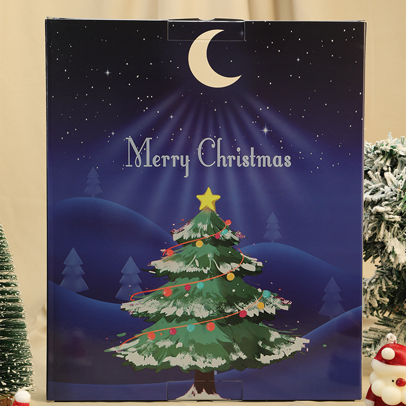 파란색 산타클로스, 두꺼운 400g 흰색 판지 스탬프 상자