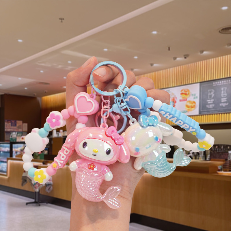 Cute keychain bag pendant cartoon couple bag decoration car keychain small gift wholesale