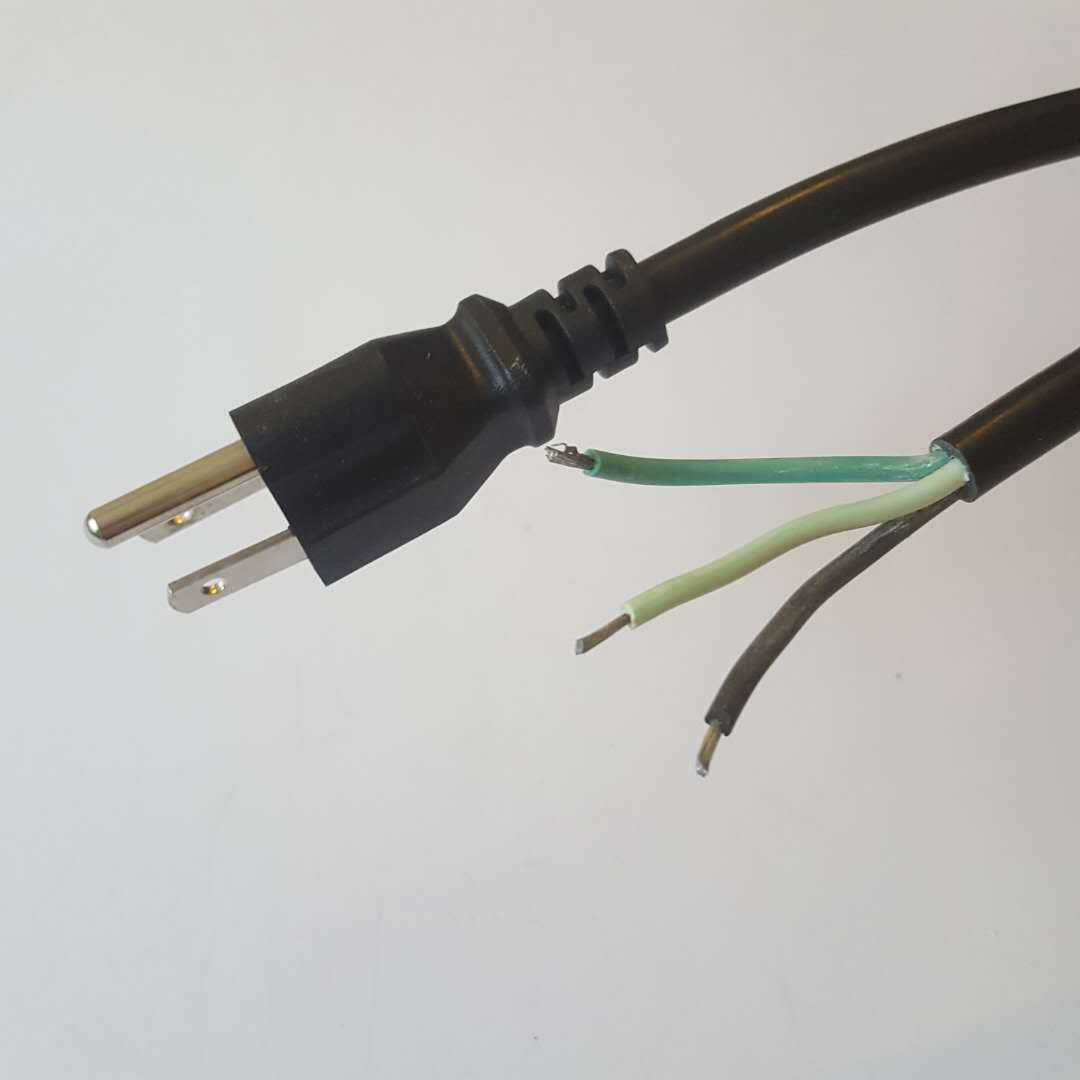 美式三插单头线美规AC电源线美标上锡适配器连接线美国三芯对接线