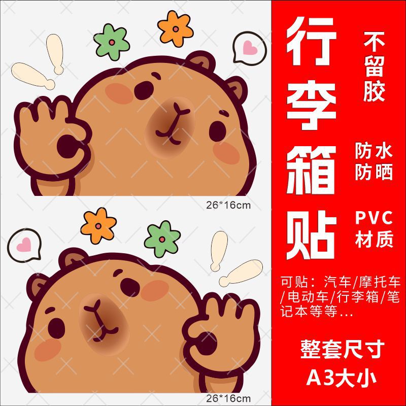 Kapibala スーツケースステッカー 防水性と接着剤不使用の高級スーツケースノートブック変身特別な装飾ステッカー|undefined