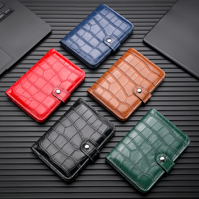 Nuevo bolso de pasaporte con cepillo antirrobo, patrón de cocodrilo, clip de billete universal, bolso de almacenamiento de documento de viaje portátil tres en uno