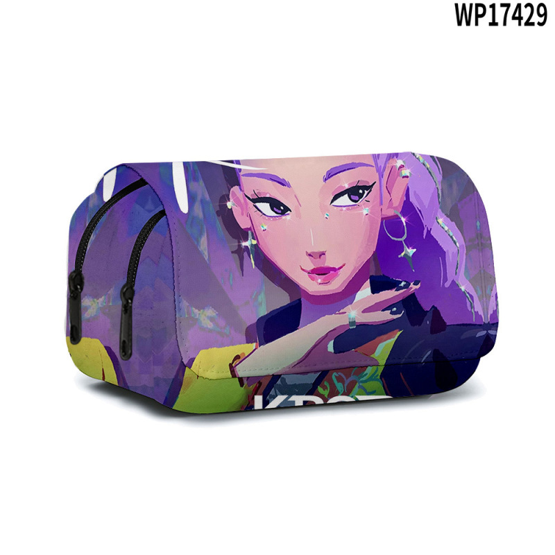 3D新品跨境电影  K-POP 猎魔女团双层翻盖笔袋儿童文具|undefined