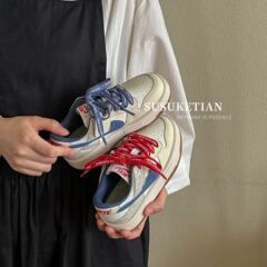 蘇萌子供服2025年秋新作男の子用万能AJスニーカー女の子用個性派本革スポーツシューズトレンドブランド滑り止め