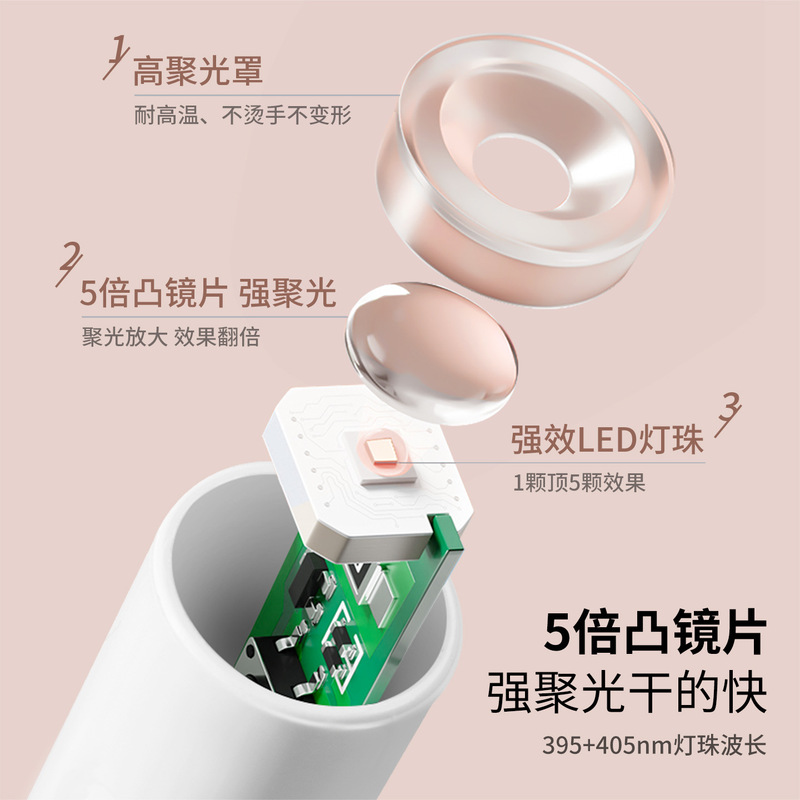 蜜糖小姐手持美甲一字灯蓄电小型便携速干光疗灯甲片烤灯美甲店用|undefined