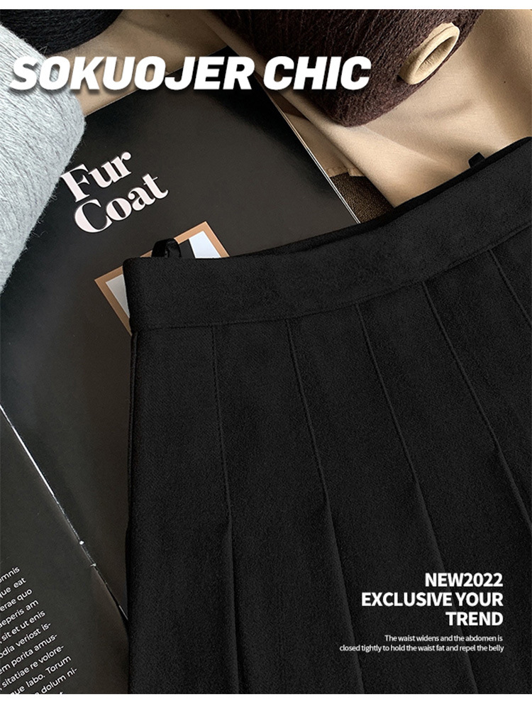 Winter Autumn Casual Streetwear Solid Color Spandex Polyester Above Knee Skirts display picture 17